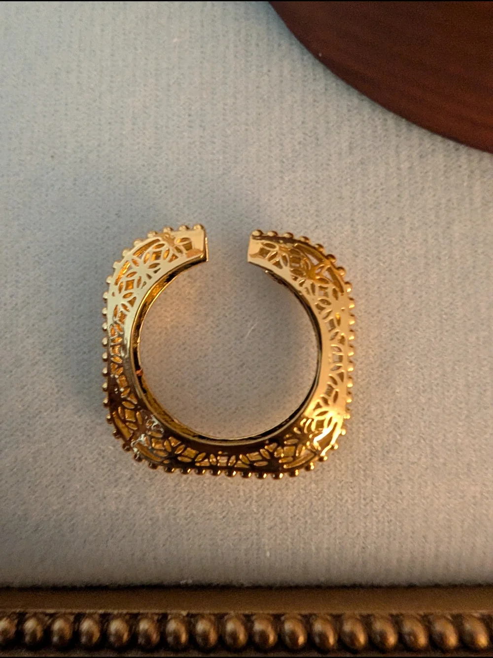 Gold Filigree Bracelet and Ring Size 7.5 - Picture 3 of 14